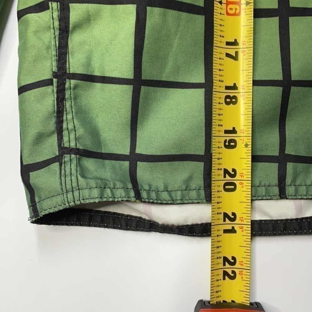 Mountain Dew Black Green Check Swim Trunks Size 36 - Picture 4 of 8
